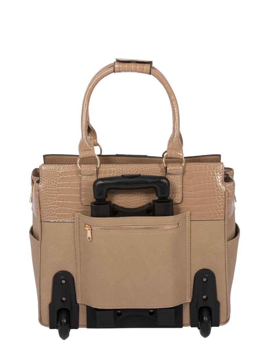 Rolling Briefcase for Women – 17” Laptop Tote with Wheels for Work