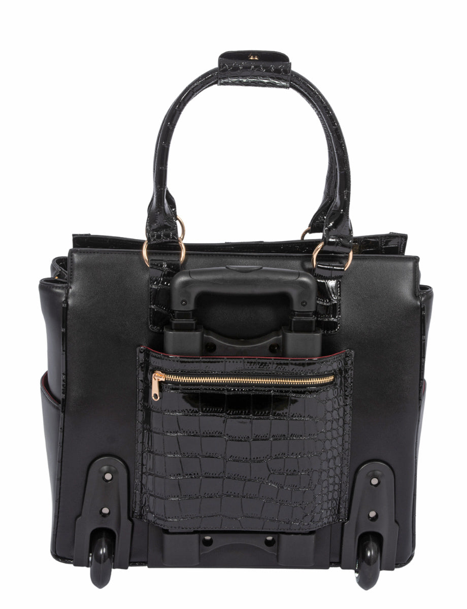 The Downtown Diva Roller Laptop Bag | Sleek Black Work Bag  display picture 1