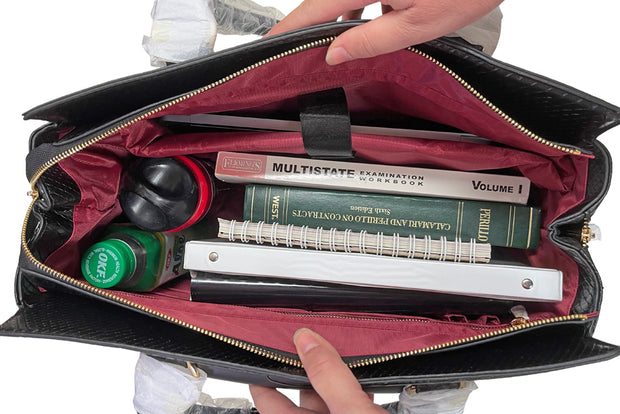 "THE MONTREAL" Black Python Rolling iPad, Tablet Laptop Tote Carryall Bag