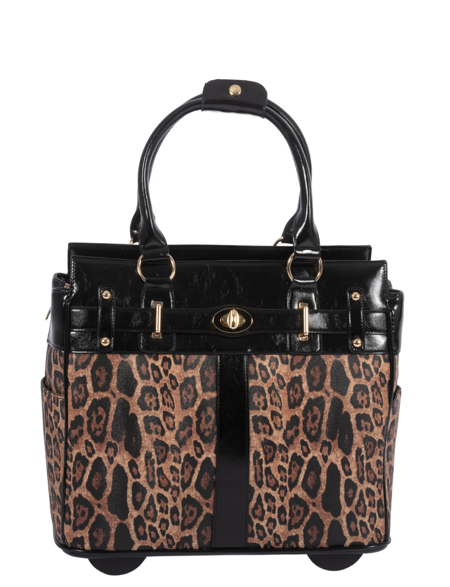 THE LONDON Leopard Print Rolling iPad, Tablet or Laptop Tote Briefcase Carryall Bag | JKM and Company THE LONDON Leopard Print Rolling iPad, Tablet or Laptop Tote Briefcase Carryall Bag | JKM and Company
