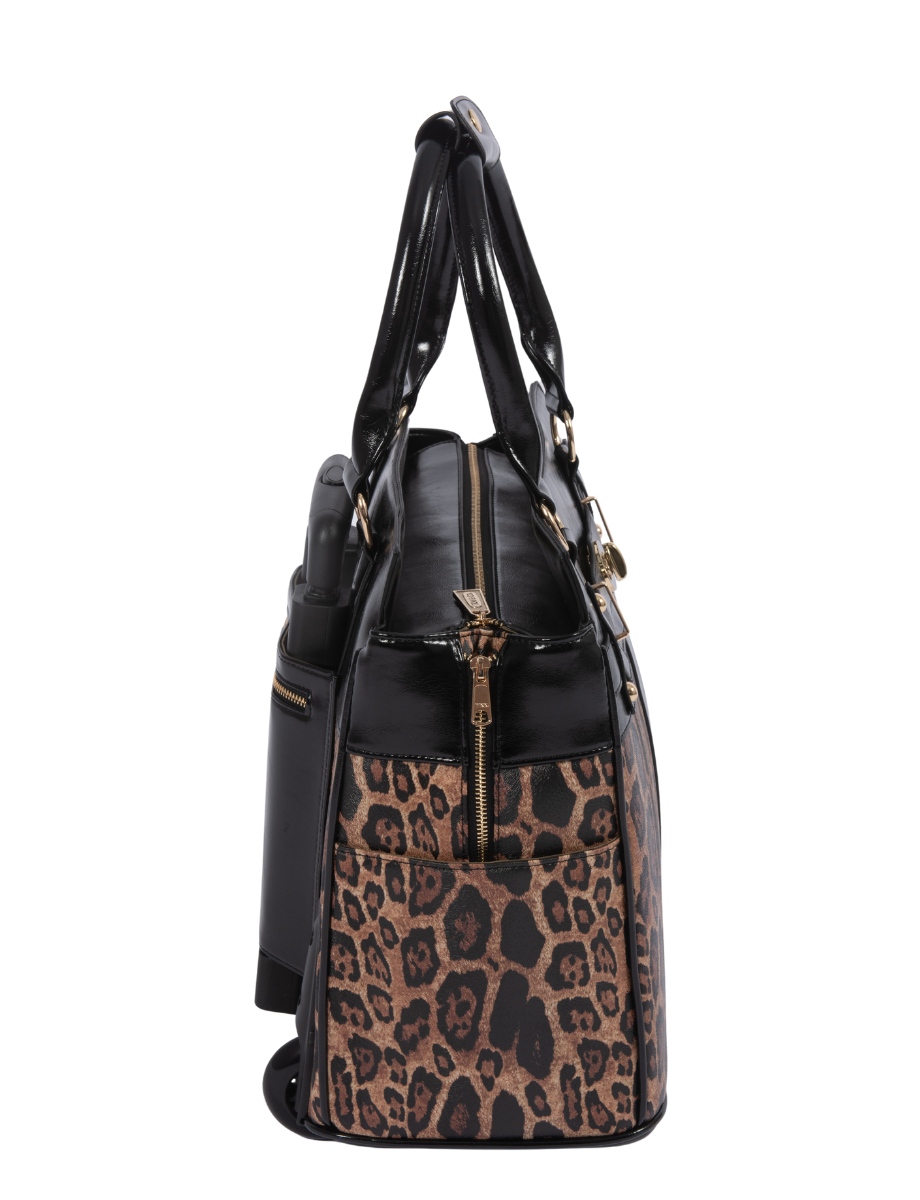THE LONDON Leopard Print Rolling iPad, Tablet or Laptop Tote Briefcase Carryall Bag