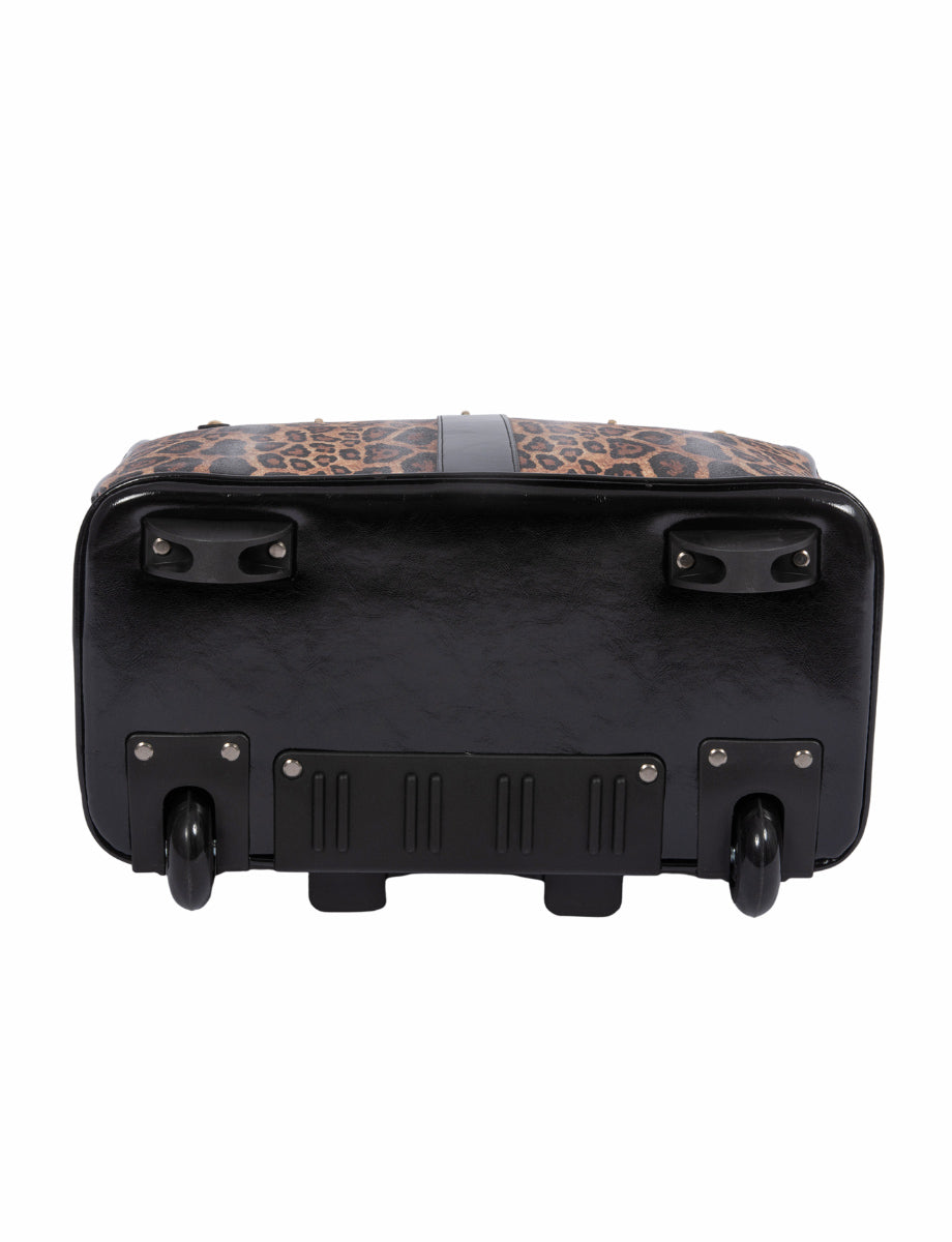 THE LONDON Leopard Print Rolling iPad, Tablet or Laptop Tote Briefcase Carryall Bag