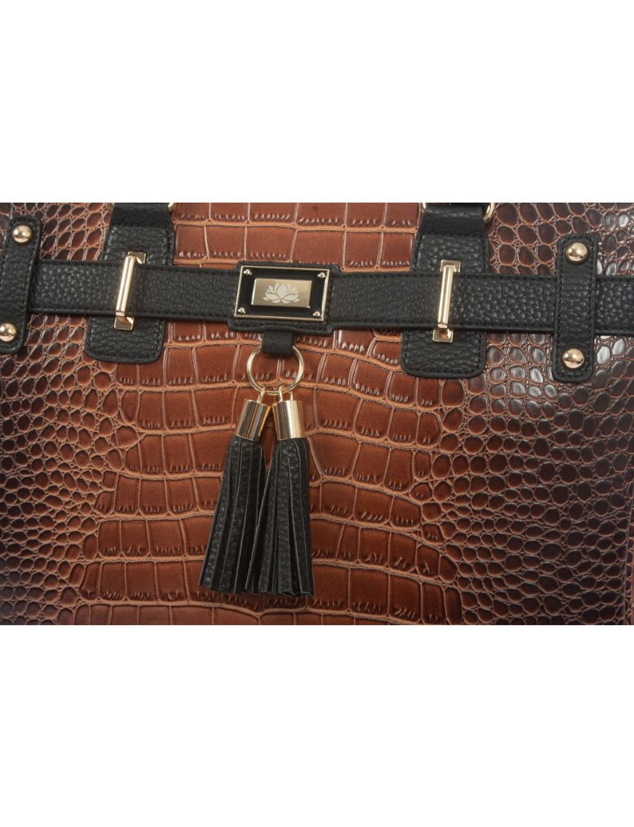 Manhattan Alligator Rolling Laptop Bag - Stylish Briefcase & Tote for Professional Women or Teacher - Fits 13"-17" Laptop