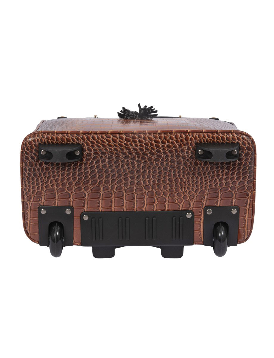 Manhattan Alligator Rolling Laptop Bag - Stylish Briefcase & Tote for Professional Women or Teacher - Fits 13"-17" Laptop