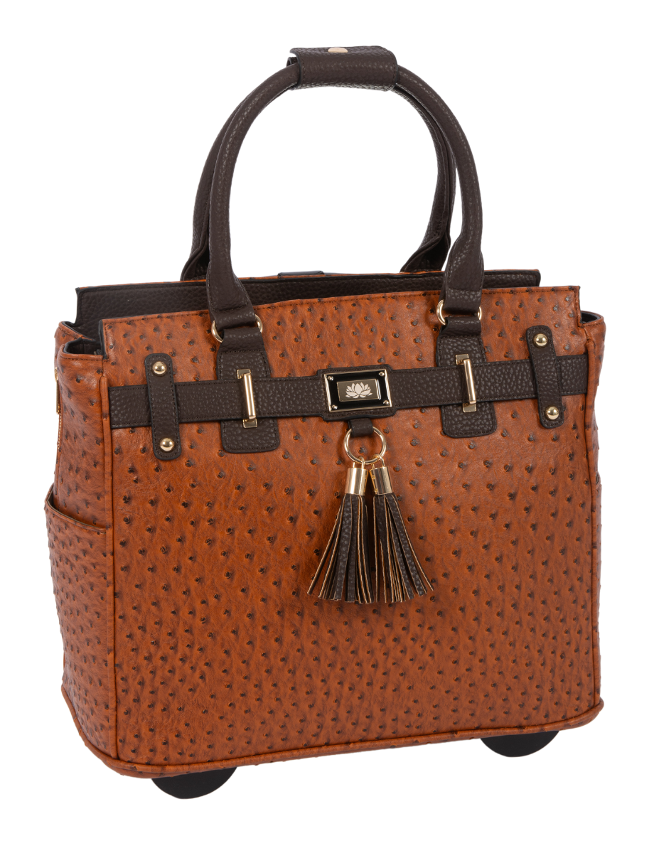 高評価の贈り物 THE UPTOWN or Bag Purse Laptop Rolling Skin Ostrich Faux バッグ