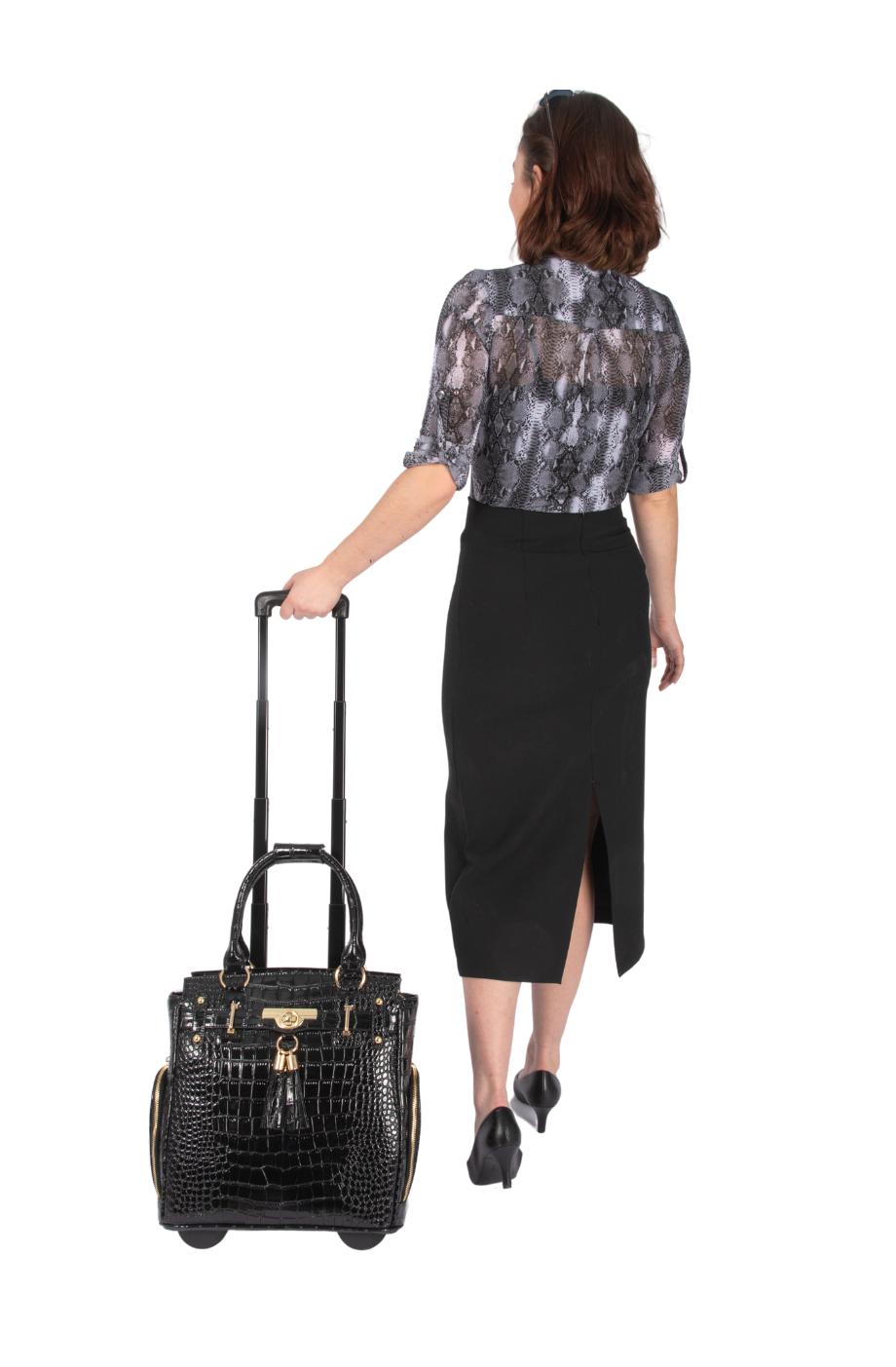 Petite Cosmopolitan Rolling Laptop Bag Slim Compact Briefcase