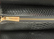 "THE MONTREAL" Black Python Rolling iPad, Tablet Laptop Tote Carryall Bag