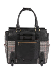 "THE CAMBRIDGE" Plaid Rolling Laptop Bag Carry All