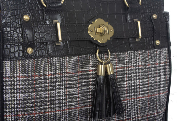"THE CAMBRIDGE" Plaid Rolling Laptop Bag Carry All