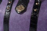 "THE DUCHESS" Purple Python Rolling Laptop Tote Briefcase Bag - JKM and Company - Custom Rolling Handbags