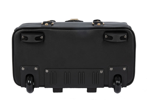 "THE EXECUTIVE" Black Computer iPad, Laptop Tablet Rolling Tote Bag Briefcase Carryall Bag - JKM and Company - Custom Rolling Handbags