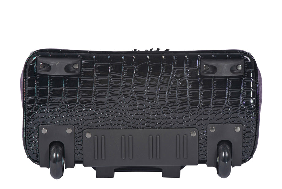 THE CONTESSA Purple & Alligator Rolling Laptop Carryall
