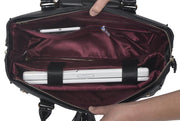 "THE EXECUTIVE" Black Computer iPad, Laptop Tablet Rolling Tote Bag Briefcase Carryall Bag - JKM and Company - Custom Rolling Handbags
