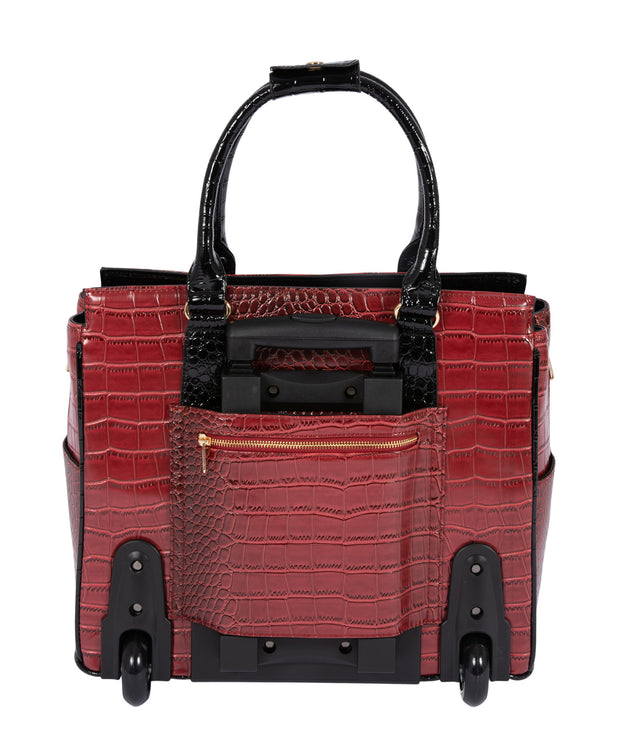 THE WESTLAKE Alligator Rolling  iPad, Tablet Laptop Tote Carryall Bag