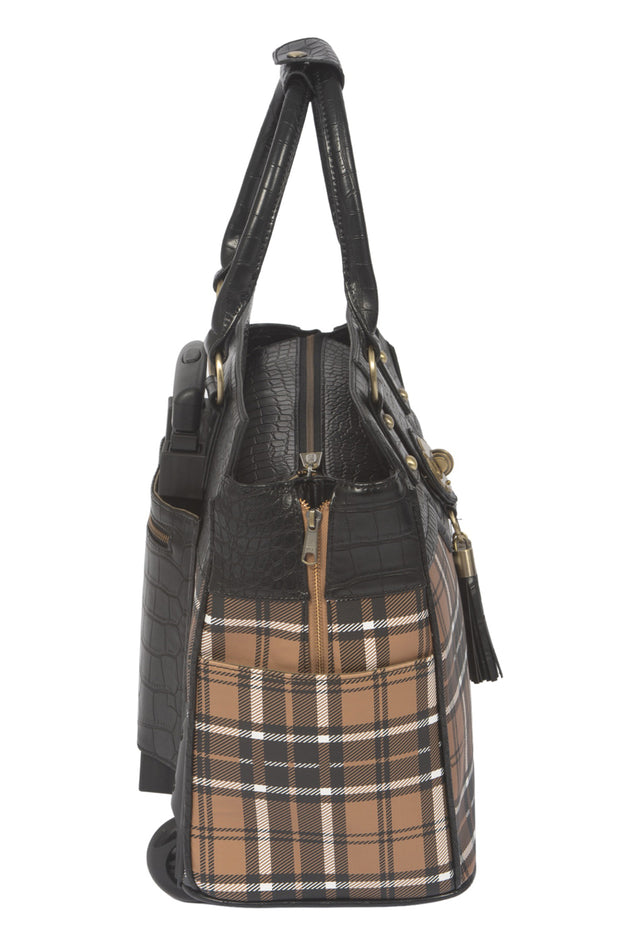 "MAD FOR PLAID" Rolling Laptop Computer Wheels Briefcase or Carryall Bag