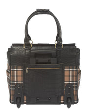 "MAD FOR PLAID" Rolling Laptop Computer Wheels Briefcase or Carryall Bag