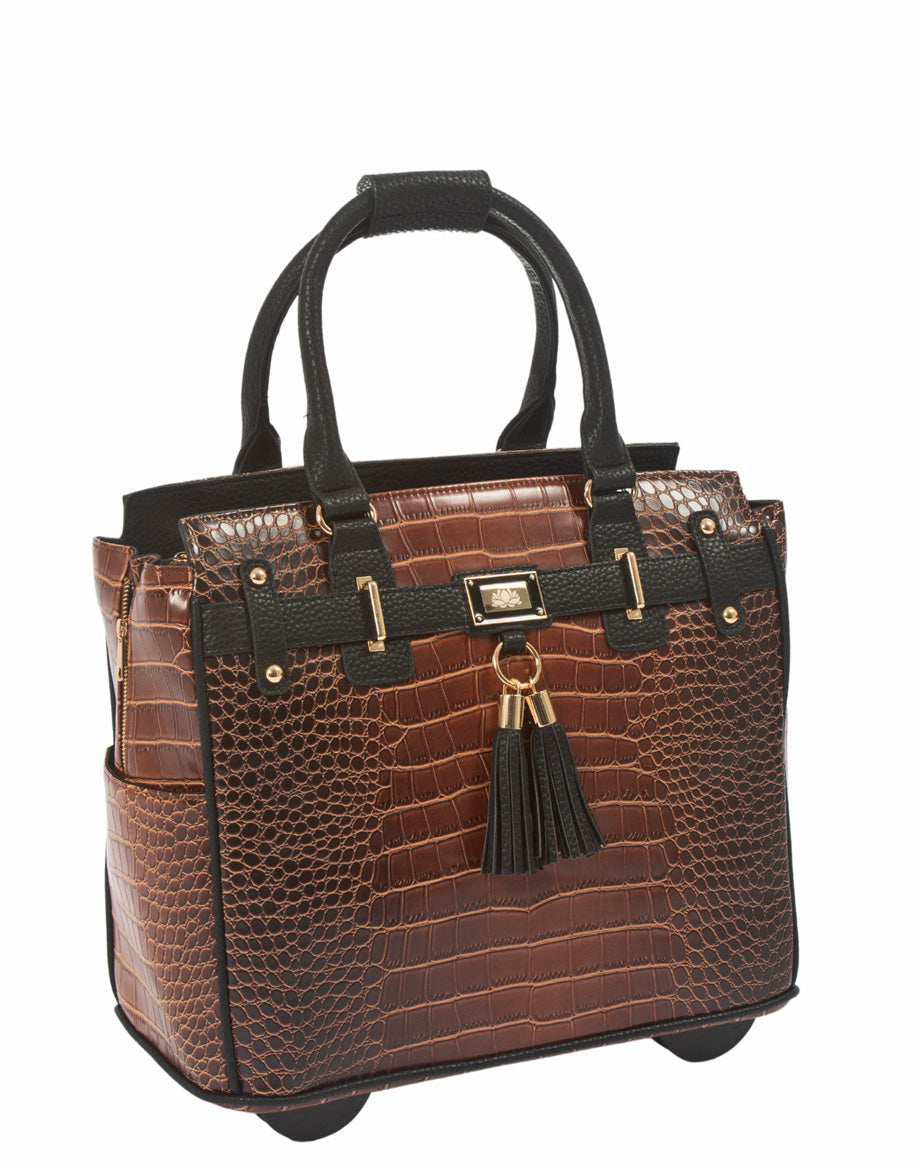 THE MANHATTAN Rolling Laptop Bag, Rolling Briefcase for Women, Overnight Bag