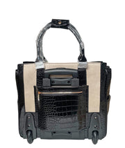 "THE MONTECITO" Python & Alligator Rolling Laptop Carryall Trolley Bag