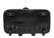 "THE MONTREAL" Black Python Rolling iPad, Tablet Laptop Tote Carryall Bag