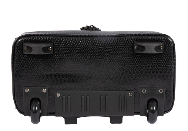"THE MONTREAL" Black Python Rolling iPad, Tablet Laptop Tote Carryall Bag