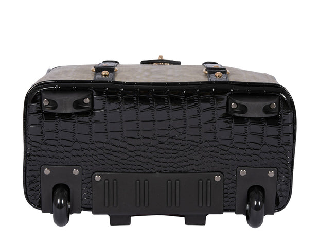 "THE PARISIAN" Python & Alligator Rolling Laptop Carryall Bag - JKM and Company - Custom Rolling Handbags