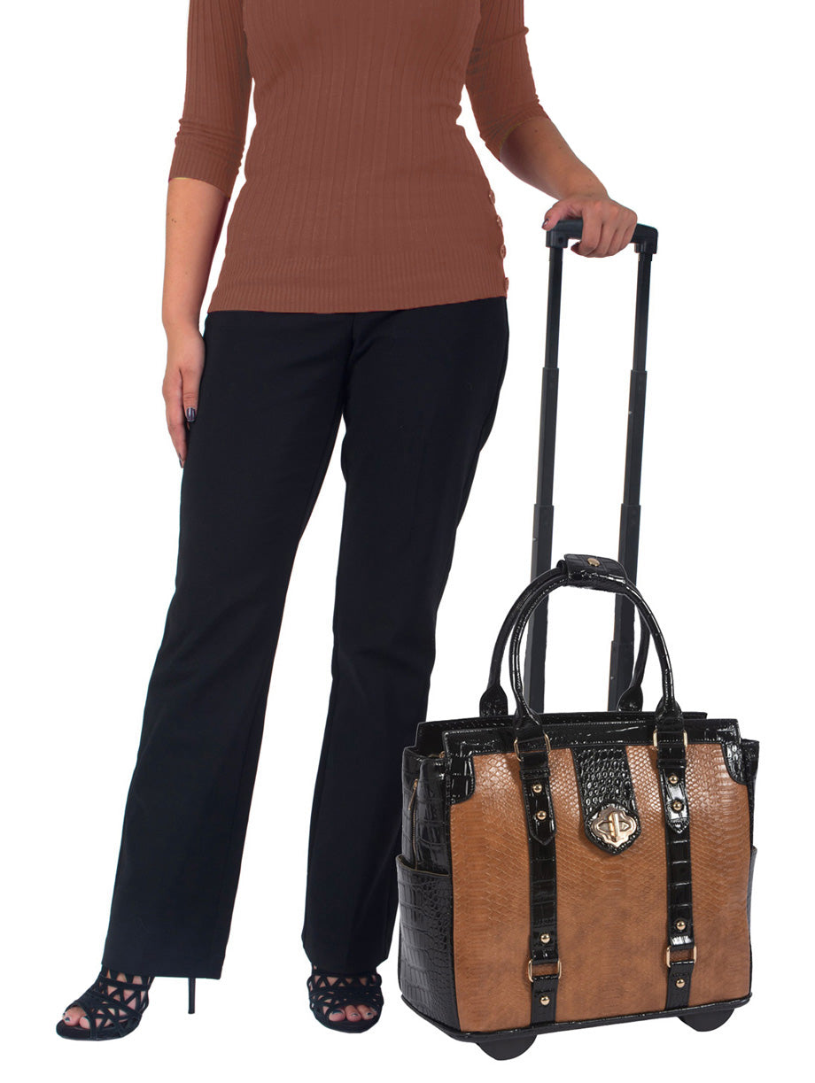 SAHARA Rolling Laptop Bag For Women, Rolling Briefcase for Women