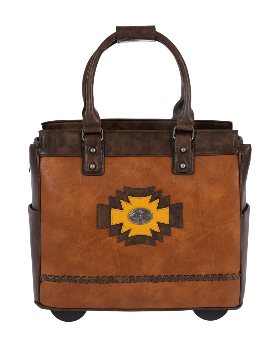 The "SANTA FE" Rolling iPad, Tablet or Laptop Bag Carryall - JKM and Company - Custom Rolling Handbags