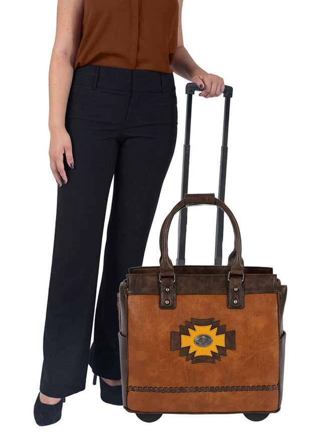 The "SANTA FE" Rolling iPad, Tablet or Laptop Bag Carryall - JKM and Company - Custom Rolling Handbags